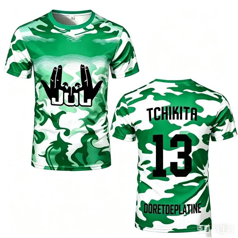 JUL Estate Abbigliamento Sportivo 3D Stampato per Bambini Maglia da Calcio e T-shirt Adatto per l'Uso all'Aperto