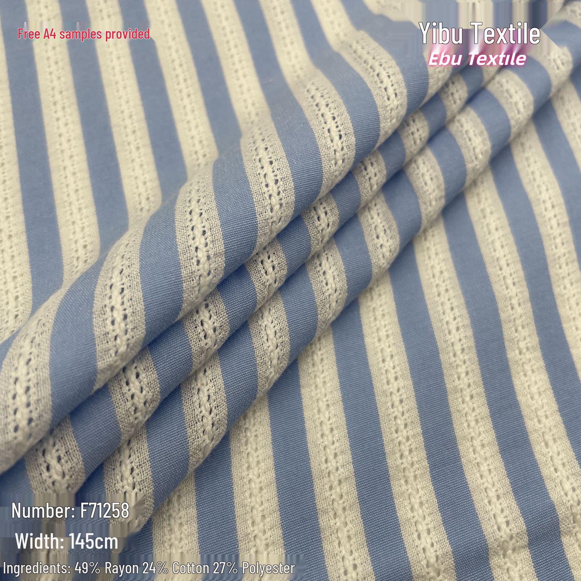 Fashionable Jacquard Stripe Shirt Fabric: Polyester-Cotton Blend for Men, Women, and Children s Dresses Model 3