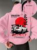 Felpa con cappuccio unisex JDM Auto sportiva Grafica testo giapponese Oversize Larga Felpa con cappuccio Streetwear Manica lunga