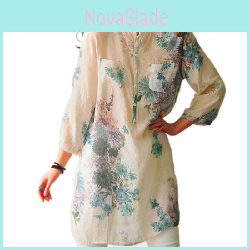 Abito Casual Lento da Donna Stampato Floreale Vintage dal Fascino Senza Tempo per Tutte le Occasioni
