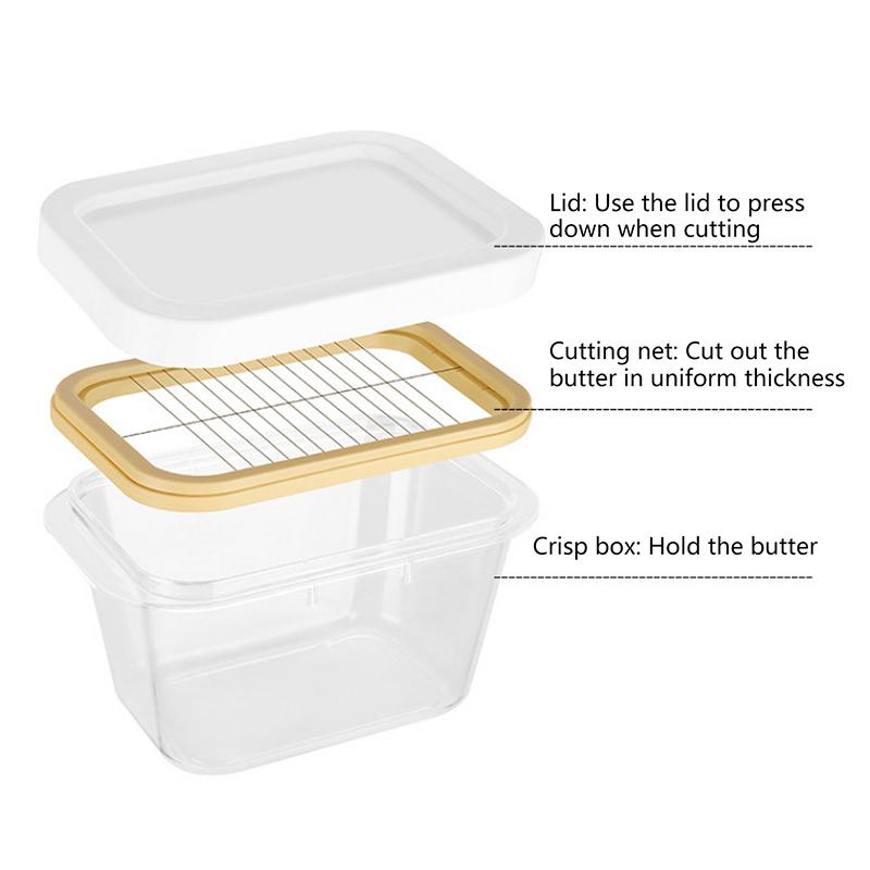Refrigerator Butter Box With Lid Slicer Case Cheese Cutting Fridge Sealed Storage Container Rectangular Tray Kitchen Tool Gadget