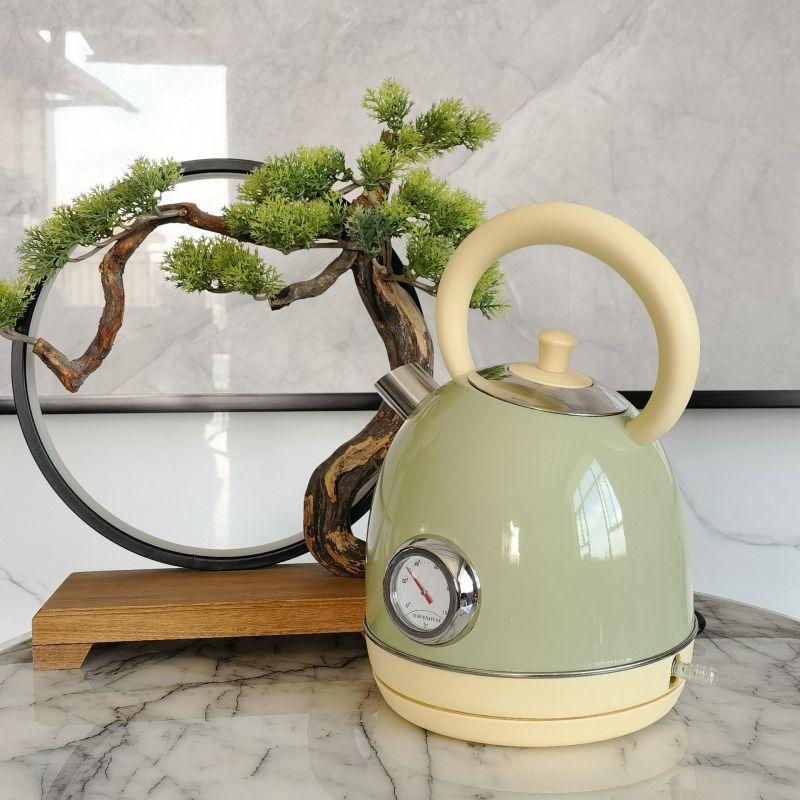 1.8L Retro Electric Kettle, Electric Water Boiling Kettle , Rapid Boiling Electric Teapot 220V Baked Paint