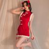 Retro Backless Cheongsam Christmas Lingerie - Cute Red Doll Dress
