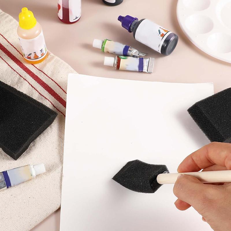 4Pcs Foam Brushes 4 Sizes Sponge Brush Sponge Paint Brushes Set for Painting Staining DIY Craft Projects Foam Paint Brushes Kit