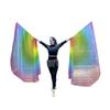 Polyester Chiffons Colorful Gradients Praise Dance Worship Flag with Flexible Rod for Celebration and Beach Vacations