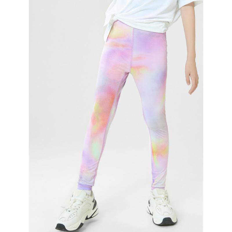 Girls' Lightweight Sun Protection Sports Suit - Short Sleeve Top & Elastic Yoga Shark Pants