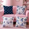 Marine Theme Rudder Anchor Animals Cushion Cover Pillow Case Soft Friendly Fabric  Concealed Zipper