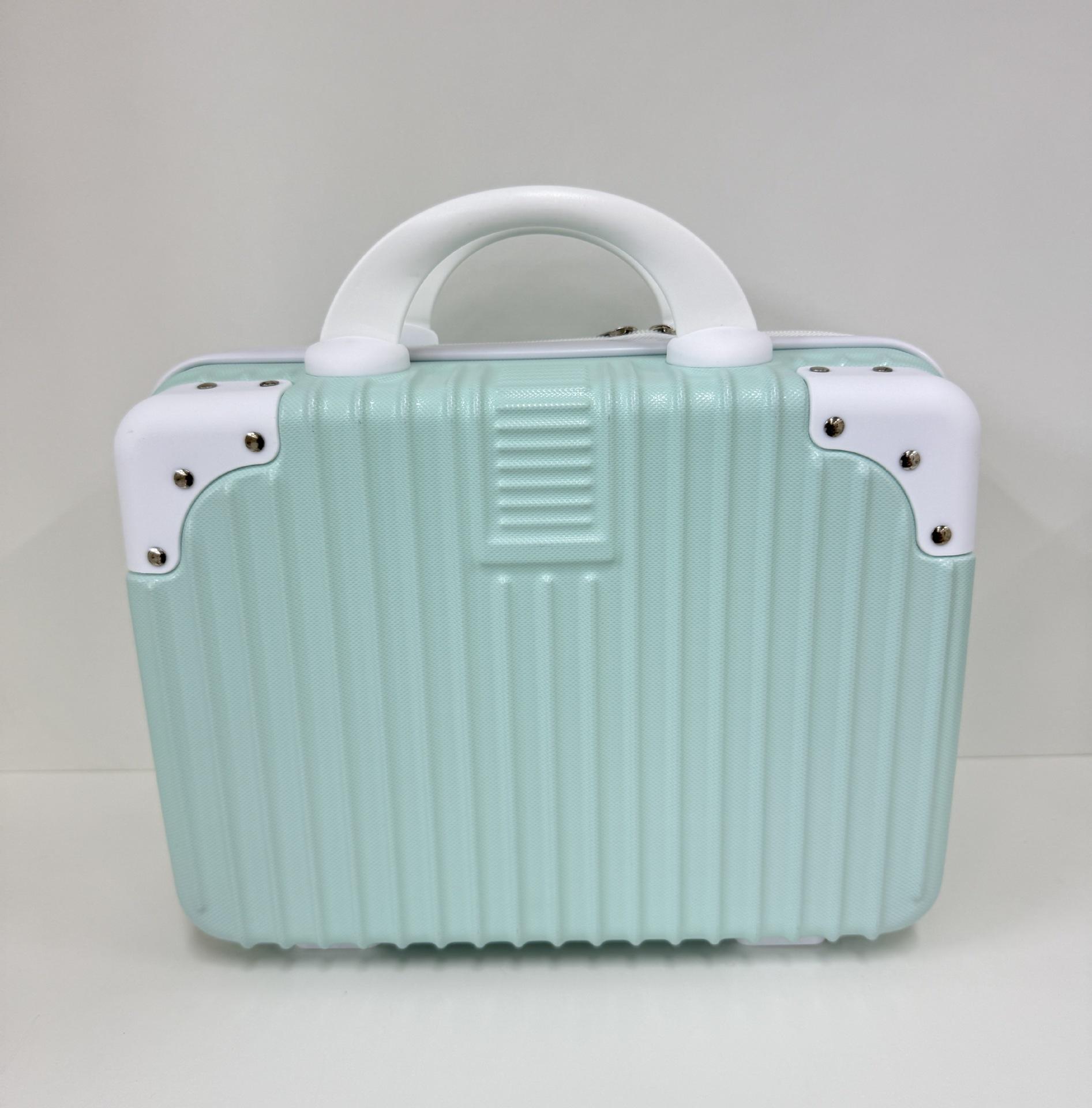 

14-дюймовый ретро кейс для макияжа: Милый, Портативный Дорожный Органайзер для Женщин и Студентов 14-inch синий/белый