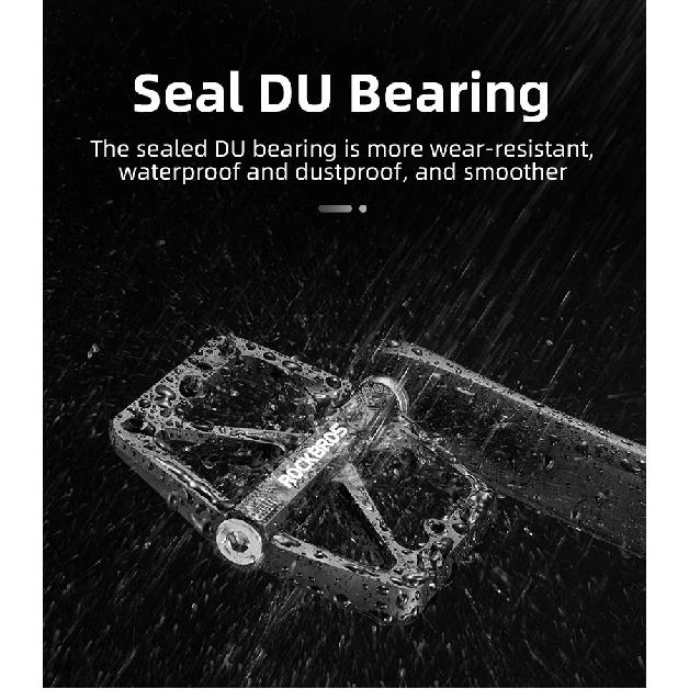 ROCKBROS Bike Pedals Nylon DU Bearing Ultra-light Mountain Non-Slip Bicycle Pedals Big Foot Road MTB Pedals Cycling Accessories
