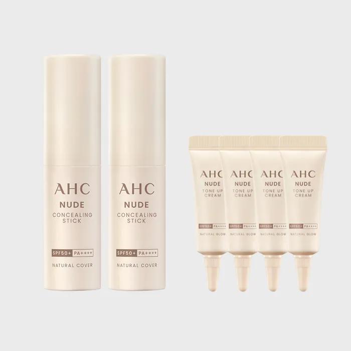 AHC Nude Concealing Natural Cover Stick 10g X2 + (GIFT) Nude Tone-up Cream 5ml X4