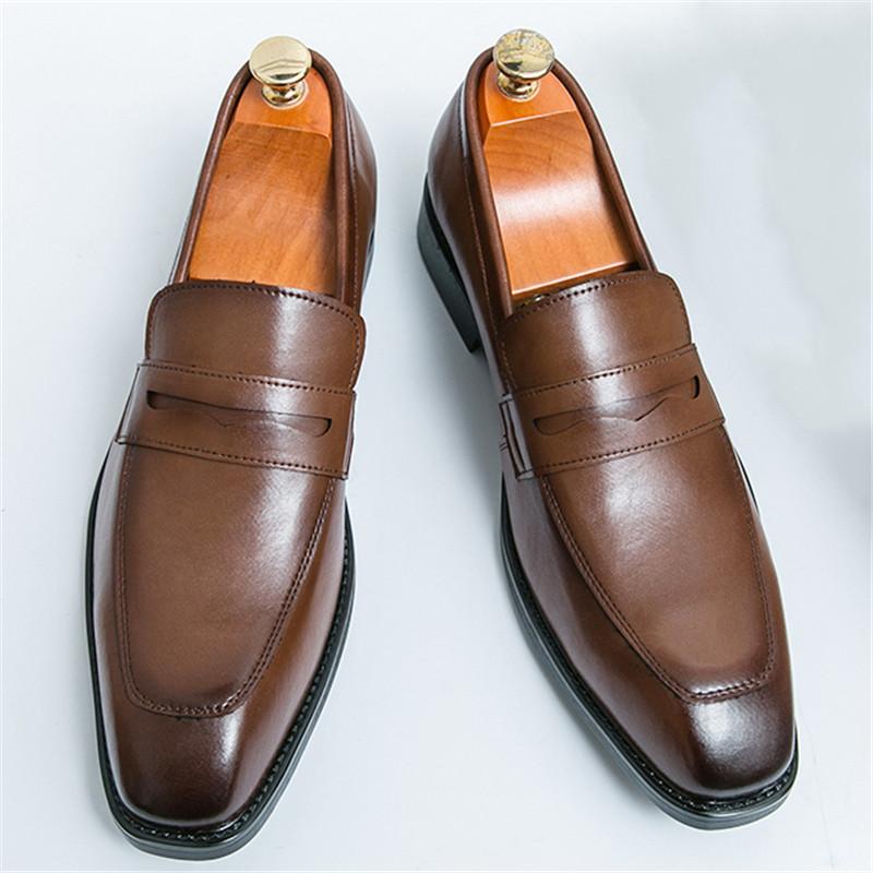 High Quality New Men's Pointed Penny Loafter Patent Leather Casual Shoes Male Formal Wedding Dress Homecoming Zapatos Hombre