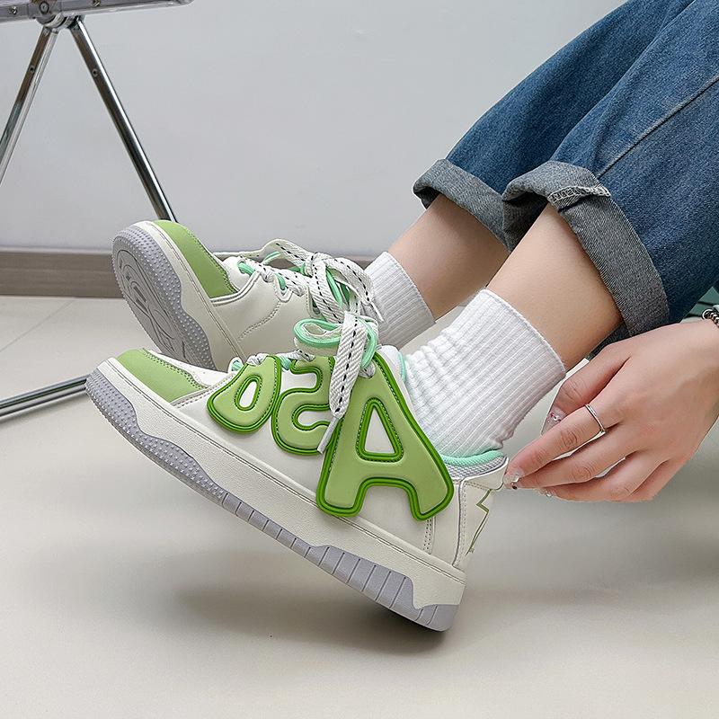 INS White Shoes for Students Korean Style Women's Fashionable  Autumn New Platform Height Increasing Breathable Casual Shoes Street Zy