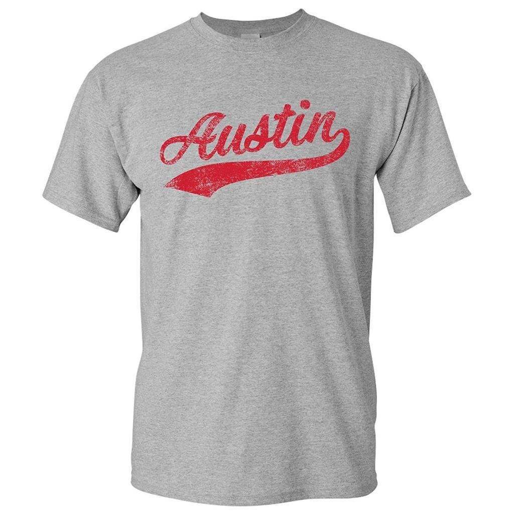 Austin City Baseball Script - Hometown Sports Team T-Shirt - Sport Grey