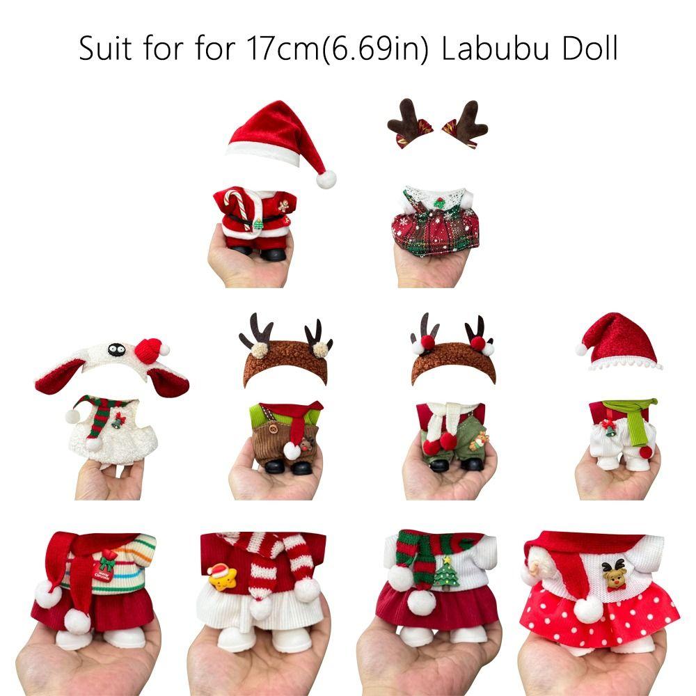 Scarf Christmas Deer Set Shawl For Labubu Outfit For Labubu Clothes  For 17cm Labubu Doll