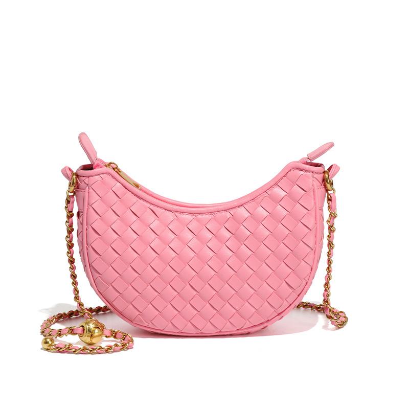 

Женские сумки, сумки-полумесяцы, модные плетеные сумки на одно плечо, сумки-полумесяцы «макарон», повседневные сумки-кроссбоди в форме полумесяца