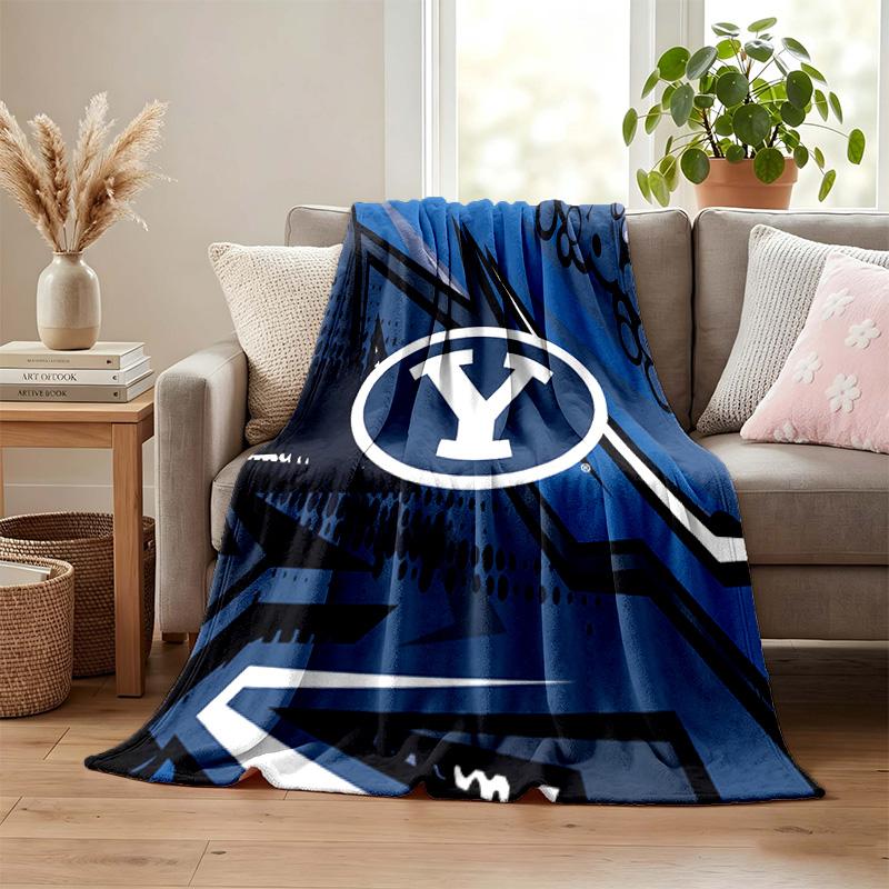 BYU Cougars blanket Flannel Blanket Soft Cozy Plush Throw for Sofa Bed Lightweight Home Decoration