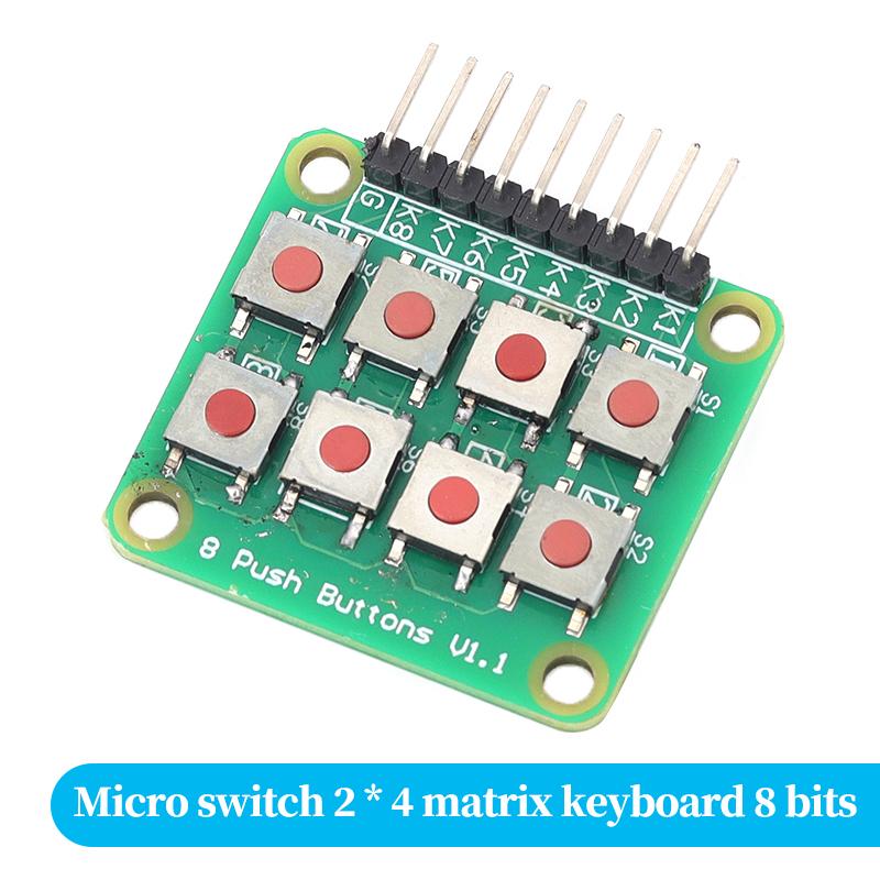 1/5/10pcs 2*4 Matrix Keyboard Module 1 2 4 8 Bit Independent Buttons Microcontroller Expansion Micro Switch
