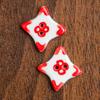 Hand-Painted Four-Pointed Star Ceramic Button - Handmade Clothing Accessory with Chinese Knot Design