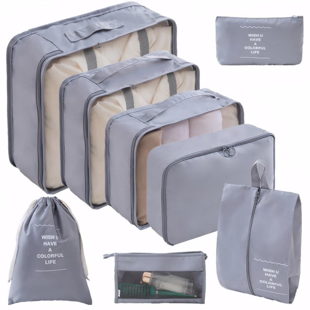 8 Pieces Set Travel Organizer Storage Bags Suitcase Organizer Bags Clothes Shoes Cosmetics Toiletries Storage Bags for Travel