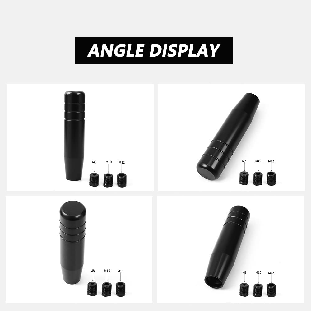 ZS Shift Knob Extension Simple Aluminum Alloy with 3 Adapters for MT Cars, AT