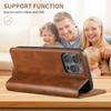 For iPhone 15 Pro Max Wallet Case PU Leather Magnetic Flip Case with Card Holders Stand TPU Inner Shell Cover for iPhone 15 Plus