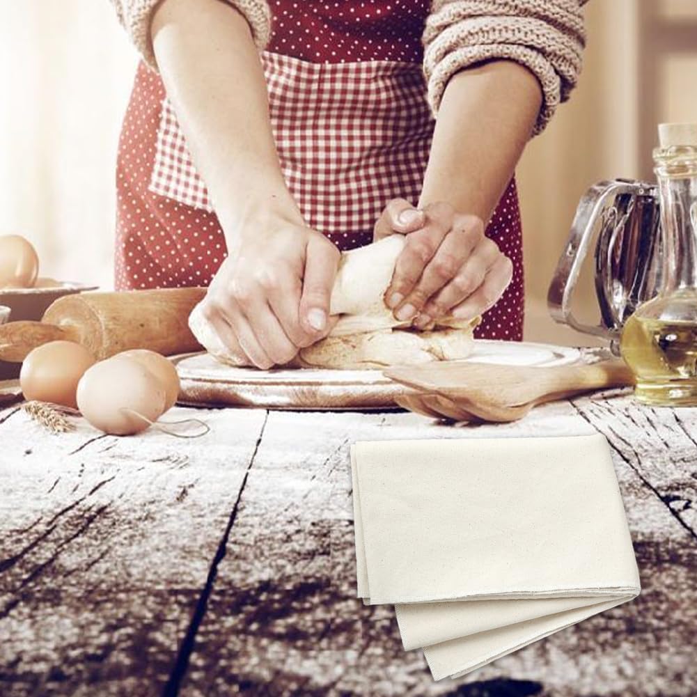 Linen Proofing Cloth: 75x45 cm Natural Bread Baking Towel Set of 2 - Flour Sack Dough Resting Cloth for Artisan Baking Enthusiasts