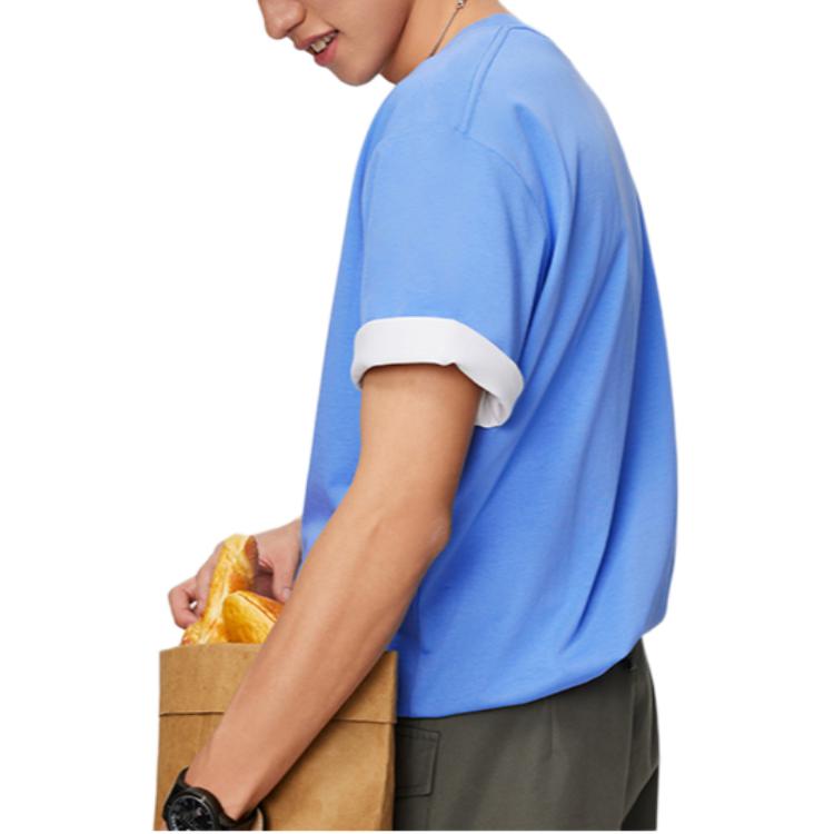 Li Ning X Disney Collaboration Round Neck Pullover Knit Casual Short Sleeve T-Shirt Men T-Shirts Rainbow-Blue ATSU153-3