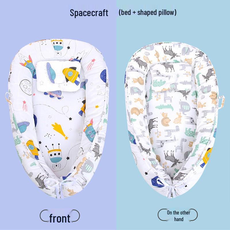 Tragbares Baby-Nestbett mit abnehmbaren waschbaren Stoßstangenpolstern - Faltbares und beruhigendes Design