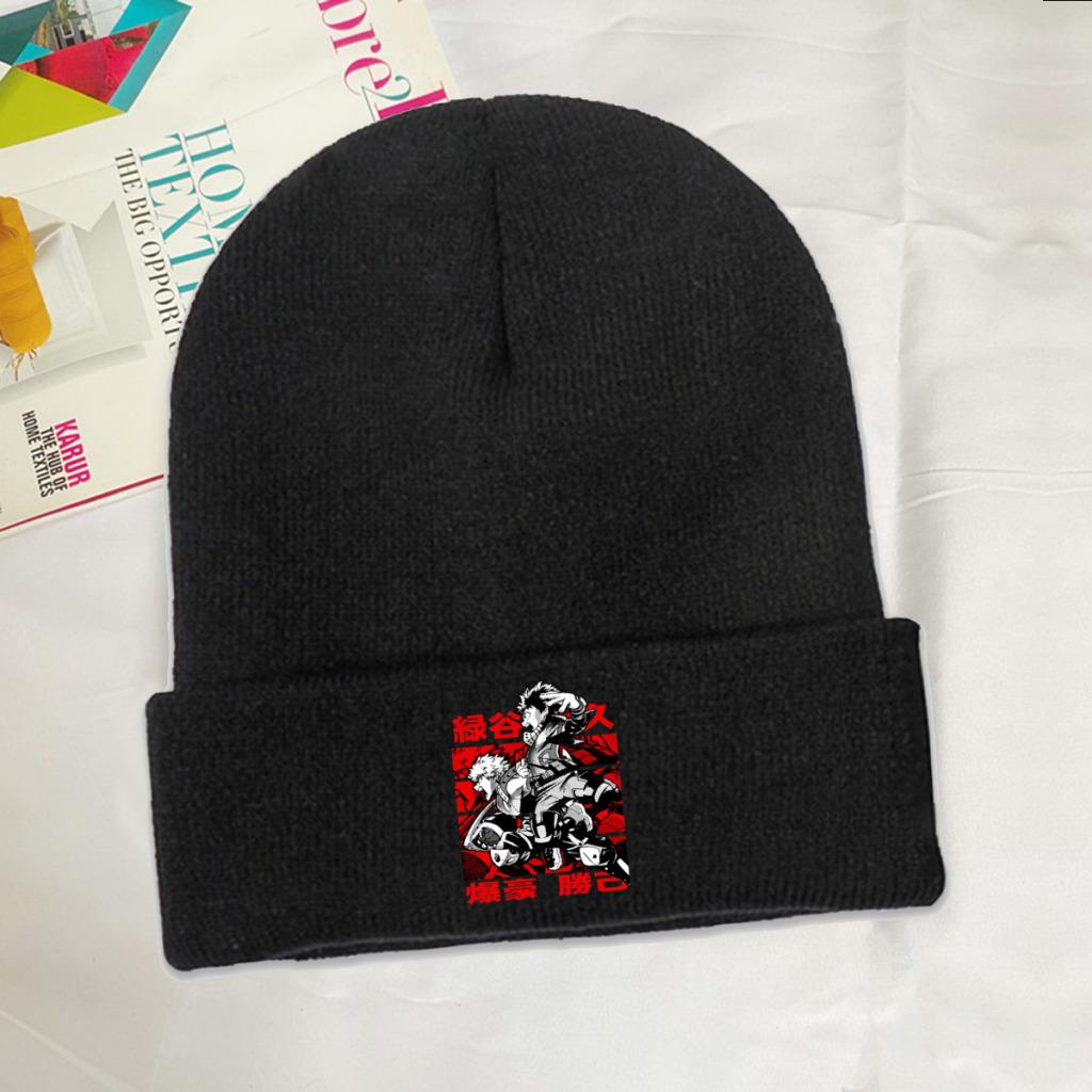 My Hero Academia Midoriya Izuku Knitted Caps for Women Unisex Skullies Beanies Winter Hat Polyester Boku No Hero Casual Melon Cap