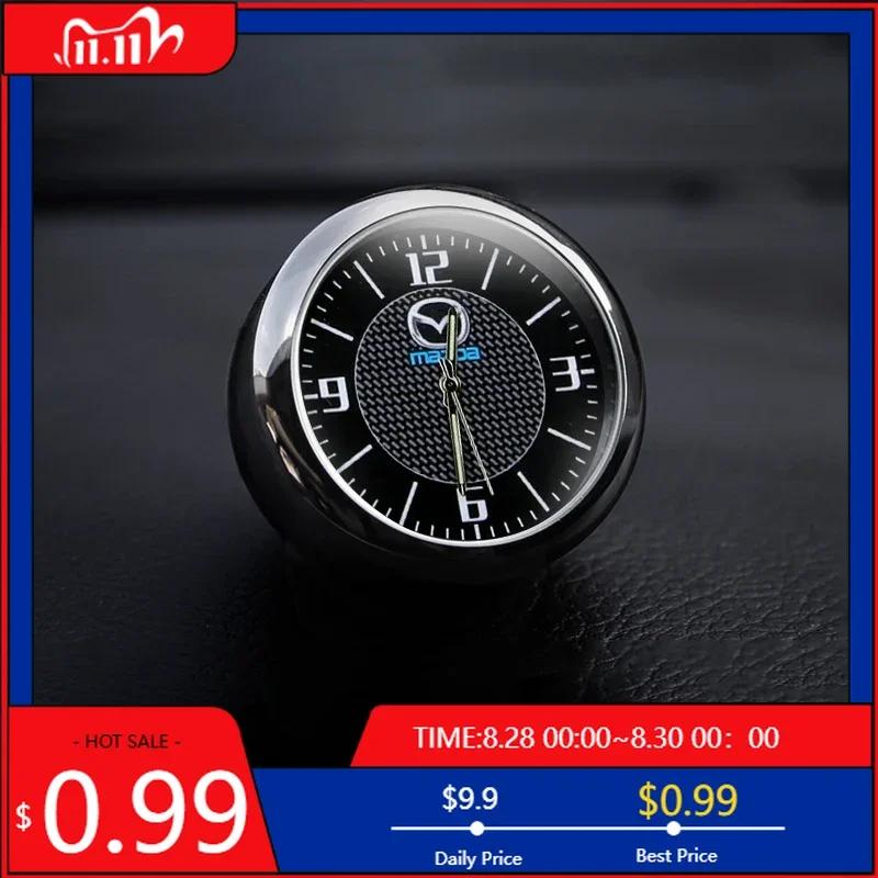 

2025 Hot Luminous Auto Clock for Mazda Emblem Axela Atenza CX6 RX7 MX5 CX5 CX3 Protege CX9 CX7 CX9 Quartz Ornament Car Dashboard