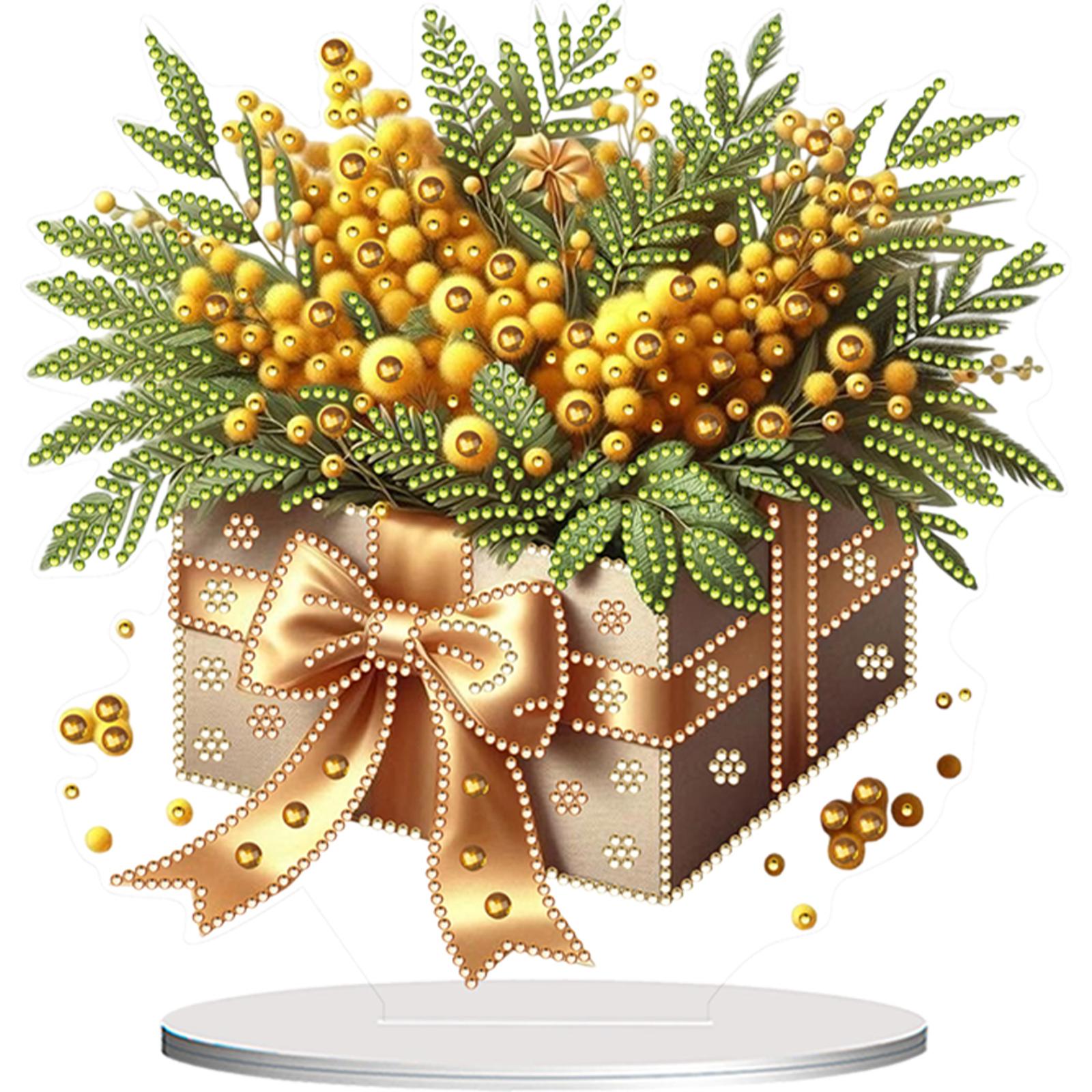 

Flower Double Sided Effect Diamond Painting Tabletop Ornaments Kit Diamond Painting Desktop Ornaments Kit for Adults Beginner