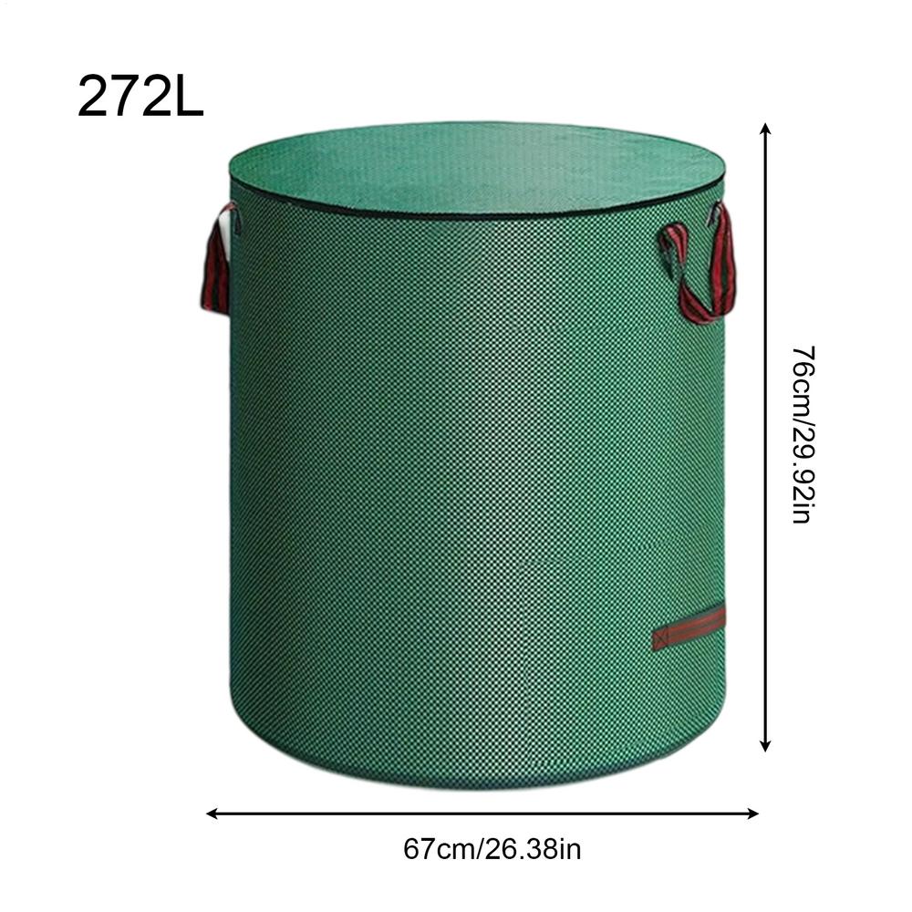 Large Capacity Garden Leaf Bag Branches and Fallen Leaves Collection Bag Dark Green PP Woven Reusable Plant Garbage Bag Supplies