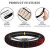 Black Spider Web Steering Wheel Cover With 2PCS Car Coasters Auto Steering Wheel Protector Anti-Slip Breathable 15 Inch Car Accessories (Black)