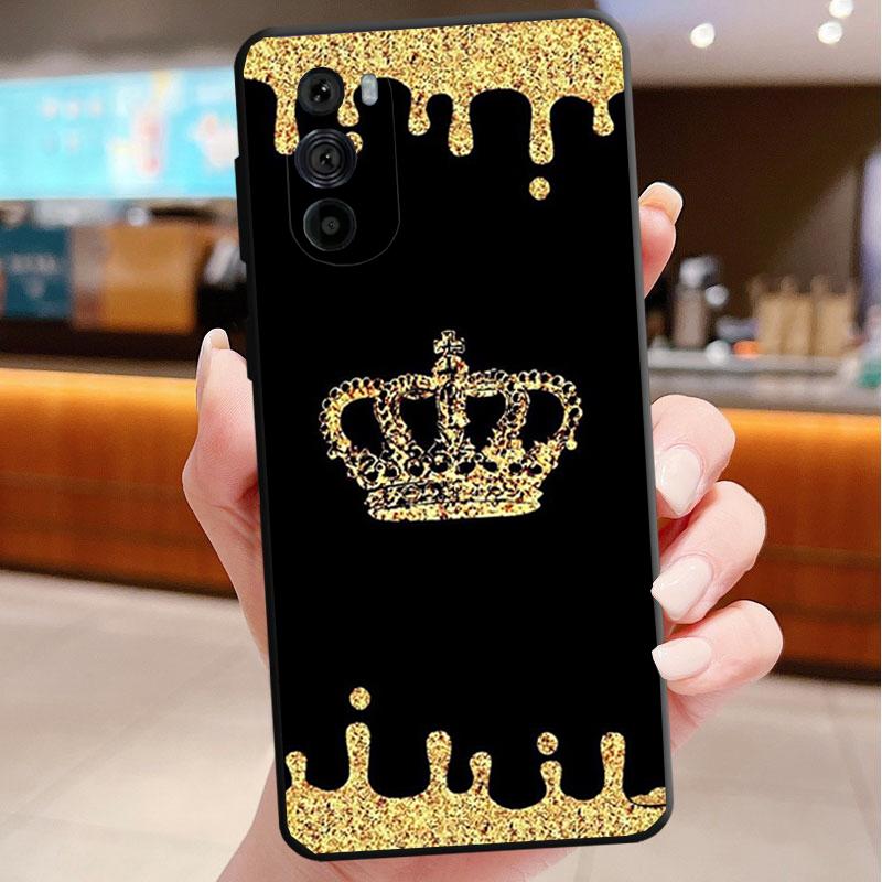 Phone Case For Motorola Edge 50 40 Pro 60 50 40 30 Ultra Neo Fusion Moto G85 G72 G53 G54 G84 G13 G32 King Queen Crown