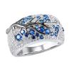 Finger Ring Zinc Alloy Plum Blossom Design Polished Finish Women Ring with Cubic Zirconia Inlaid Jewelry Gift