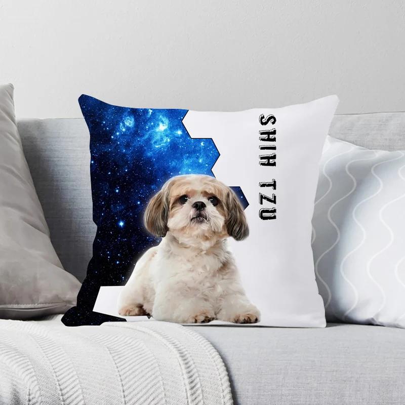 Moda Pet Dog Shih Tzu Pillowcase Cute Animals Cushion Cover Bed Pillowcase for Car Sofa Home Decor Pillow Case Drop Shipping
