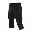 Men's 3/4 Quick-Dry Elastic Fitness Running Pants - Two-Piece Style
