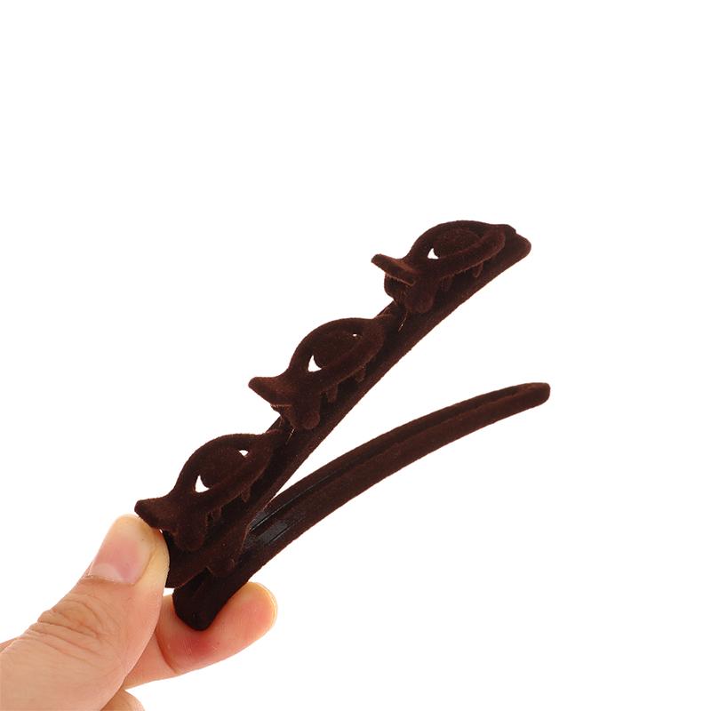 Beflockte Pony Haar Clip Kopfbedeckungen Frauen süße Haarspangen Hairgrip geflochtene Haarnadeln Haar-Accessoires