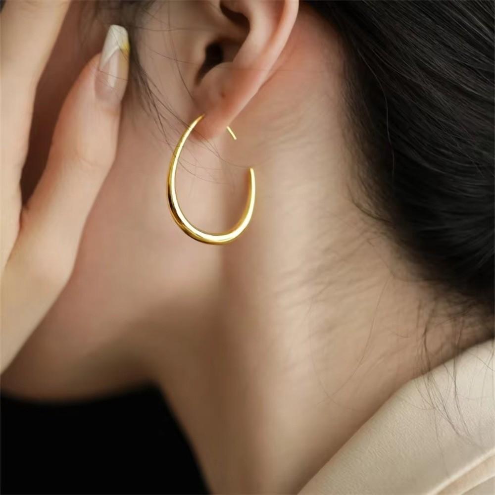 Oval Shape Dangle Earrings Copper Teardrop Hoop Earrings Jewelry Accessories