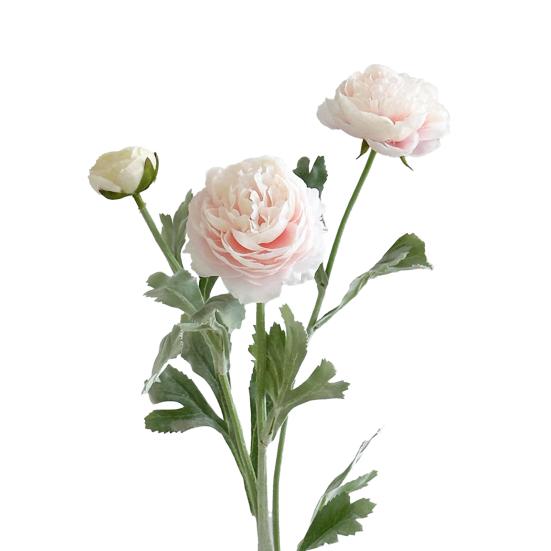 

Artificial Ranunculus Asiaticus 2 Head Realistic Fake Silk Flower with Stem Home Office Wedding Party Faux Flower Decoration світло-рожевий колір