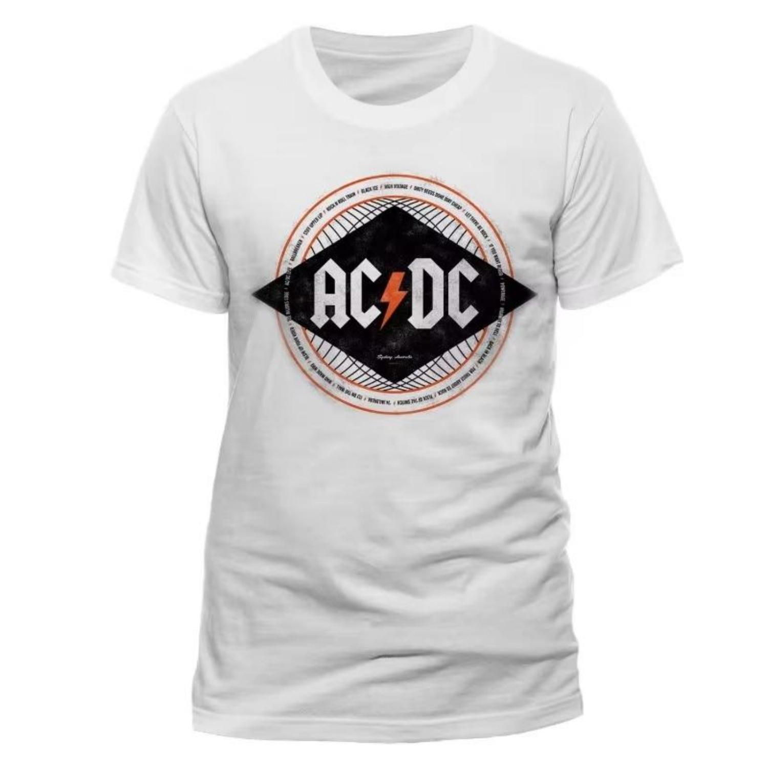

ACDC Рок-группа Одежда Периферийная Печать с Рисунком Летний Хлопок Роскошный Бренд Мужская и Женская Футболка с Коротким Рукавом S чёрный