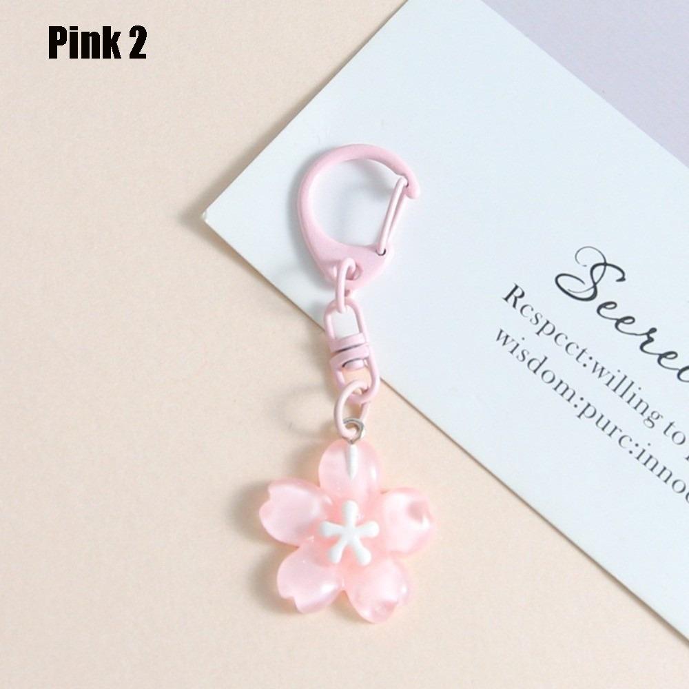 Cute Colorful Flower Pendant Keychains Women Bag Earphone Case Pendant DIY Accessories Car Key Ring Girl Candy Color Key Chains