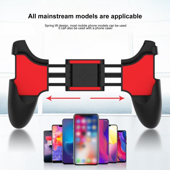 Mobile Phone Holder Non-slip Ergonomic Stretch Function Convenient Four-finger Linkage Bracket ABS Cell Phone Game Joystick Stand for Live Streaming
