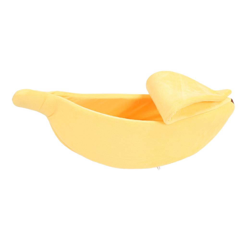 Katzenbett in Bananenform Lustig Weich Gemütlich Katzenhöhlenbett Warmes Haustierbett für Hunde Kätzchen Welpen L