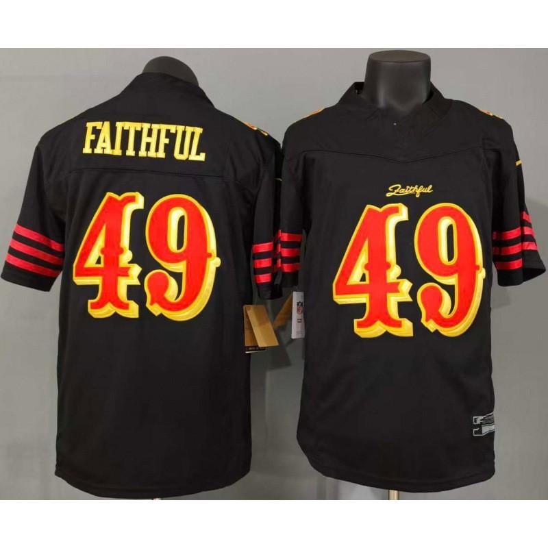 San Francisco 49ers Faithful 49 Replica Jersey Third Generation Black NFL Football Fan Apparel