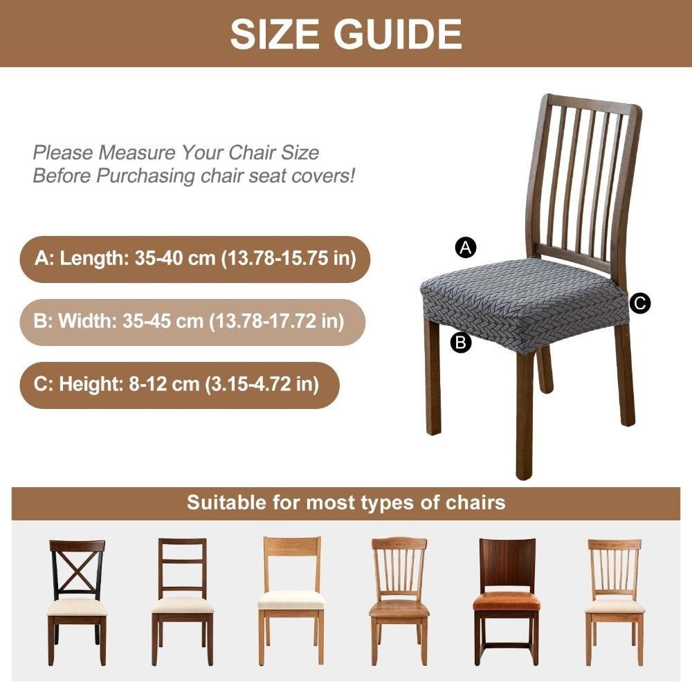 Anti-Slip Buckle Dining Chair Cover Stretch Jacquard Seat Cover Chair Seat Cover  Chair Protection