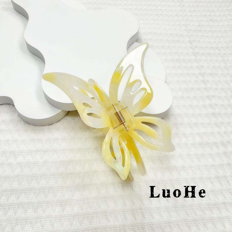 Luohe Acetate Large Butterfly Claw Hair Clip for Women's Updo Accessories