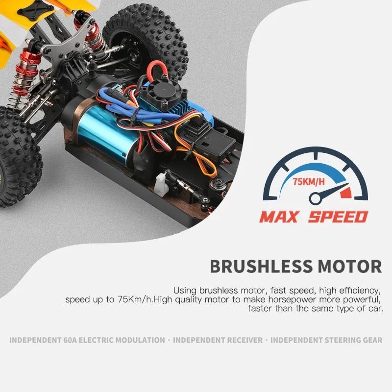 WLtoys 144010 75KM/H 2.4G RC Car Brushless 4WD Electric High Speed Off-Road Remote Control Drift Toys for Children Racing