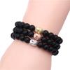 Simple Style Buddha Bracelet Men Women 8mm Onyx Stone Strand Braslet Leisure Versatile Accessories Cool Riding Hand Jewelry