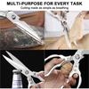 New Professional Stainless Steel Kitchen Scissors with Aluminum Alloy Handle - Perfect for Cutting Chicken Bones Meat Fish